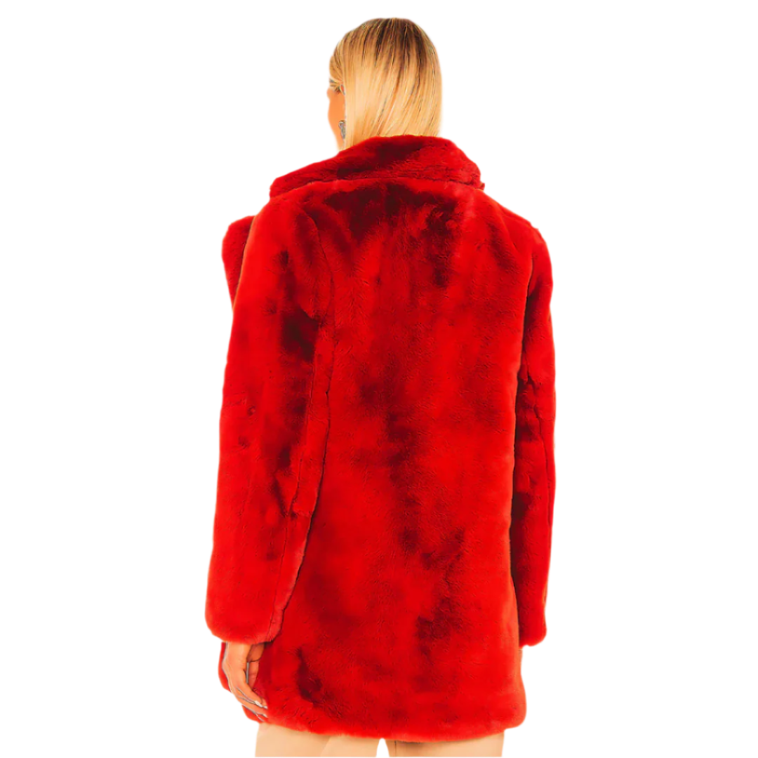 Vienna Red Faux Fur Coat