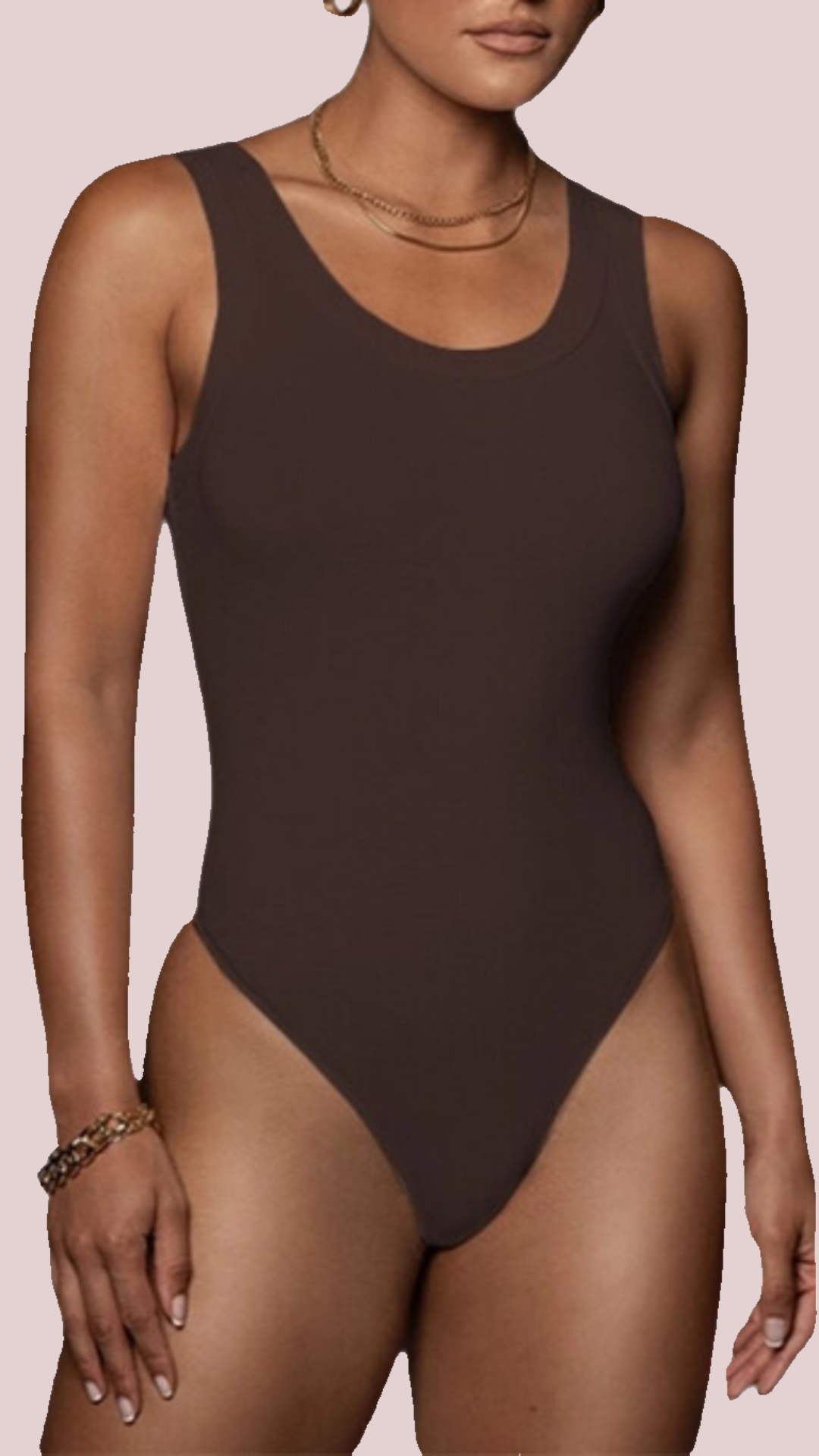 Ribbed Crewneck Tank Top Bodysuit - BashStyling