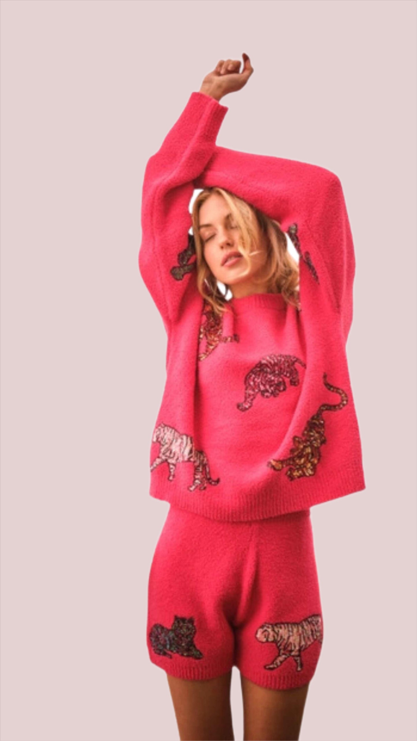 Cozy Multi Tiger Sequin with Matching Shorts - BashStyling