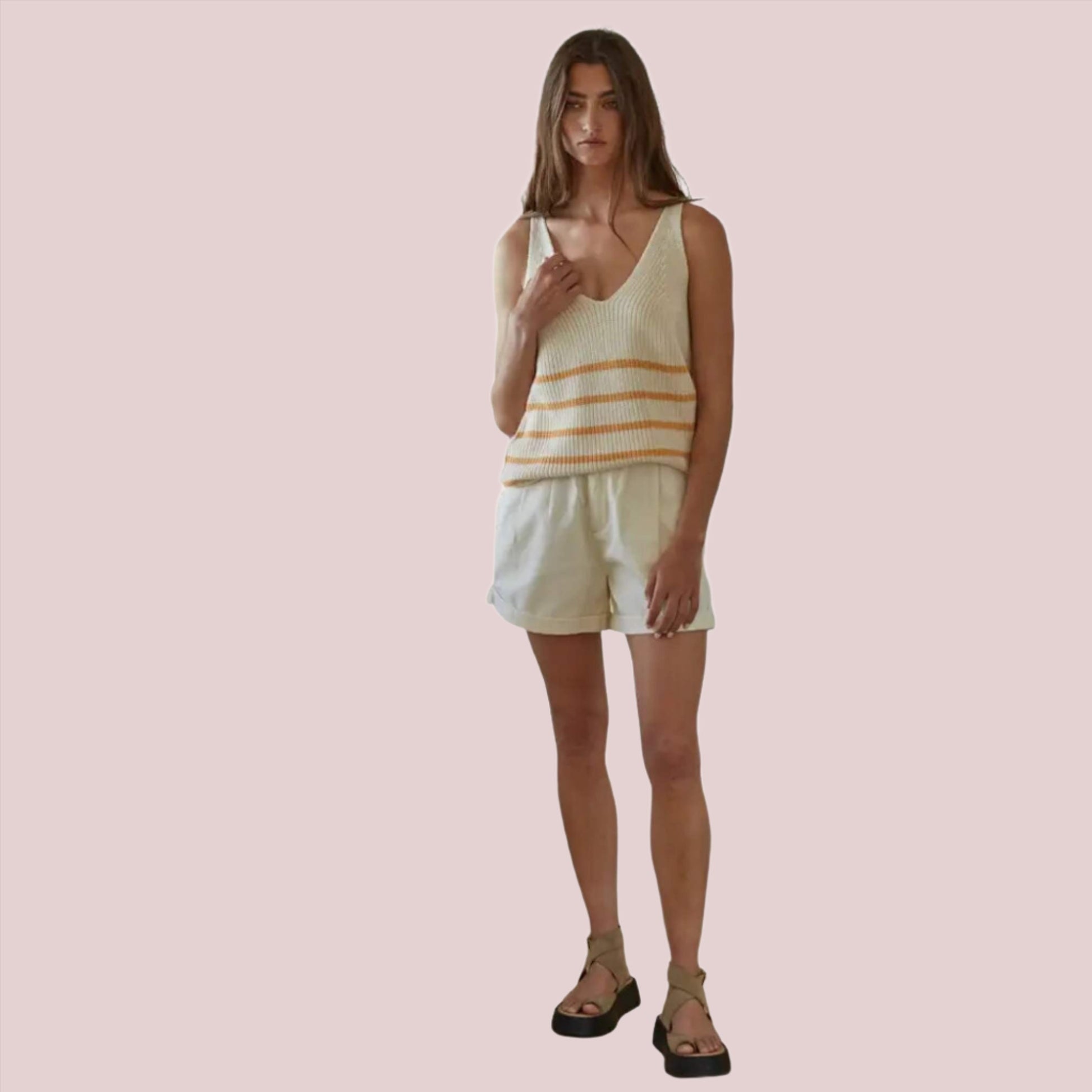 Selene Stripe Sweater Tank - BashStyling