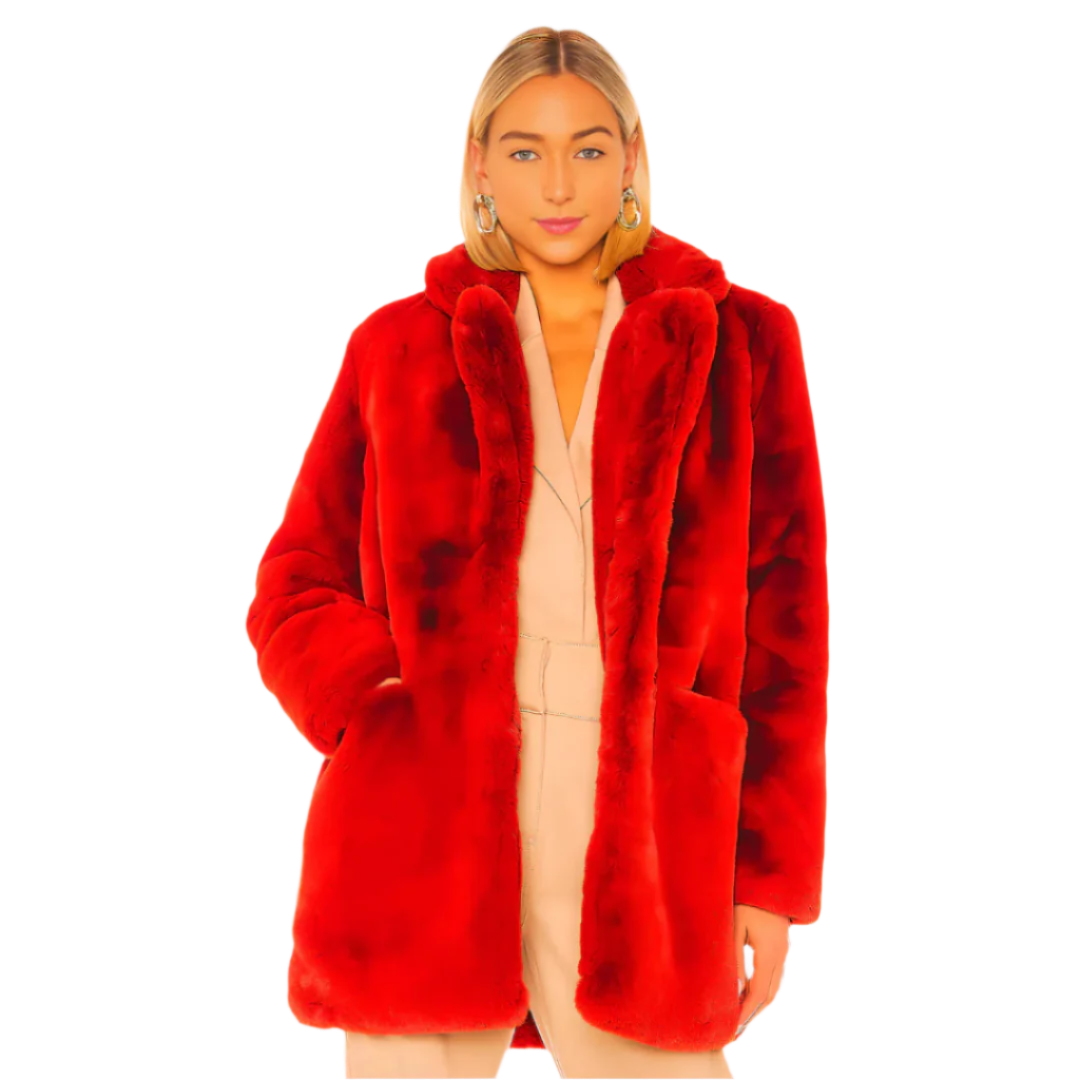 Vienna Red Faux Fur Coat