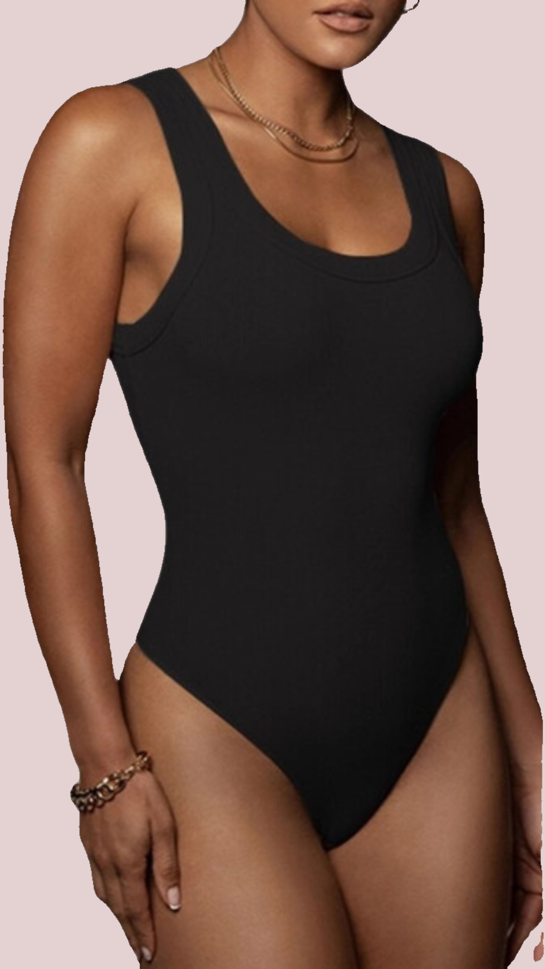 Ribbed Crewneck Tank Top Bodysuit - BashStyling