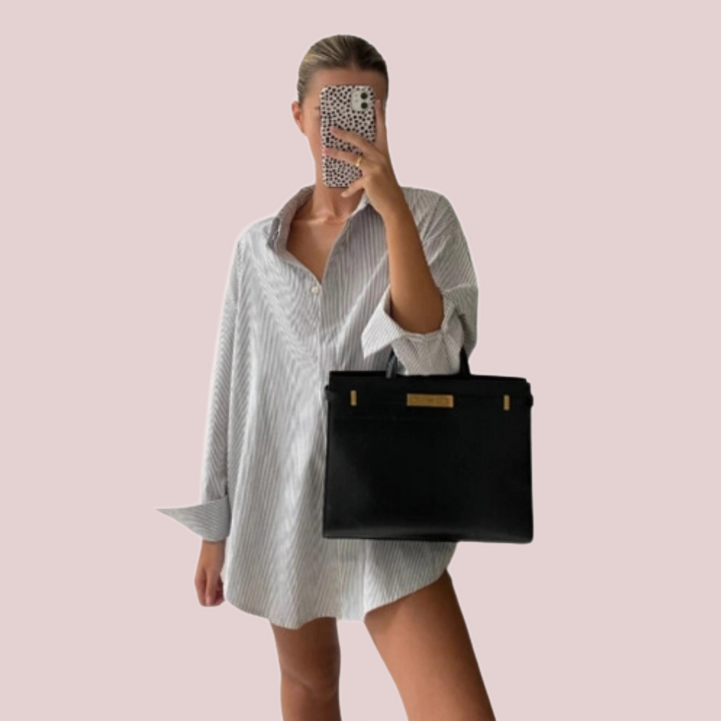Classic stripe oversized button down basic shirt - BashStyling