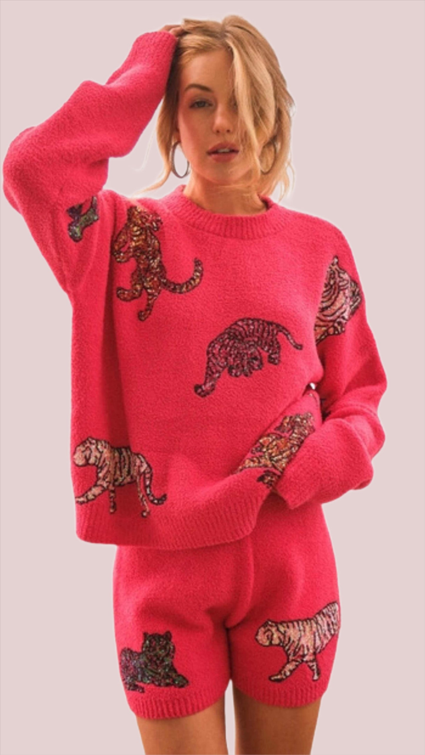 Cozy Multi Tiger Sequin with Matching Shorts - BashStyling