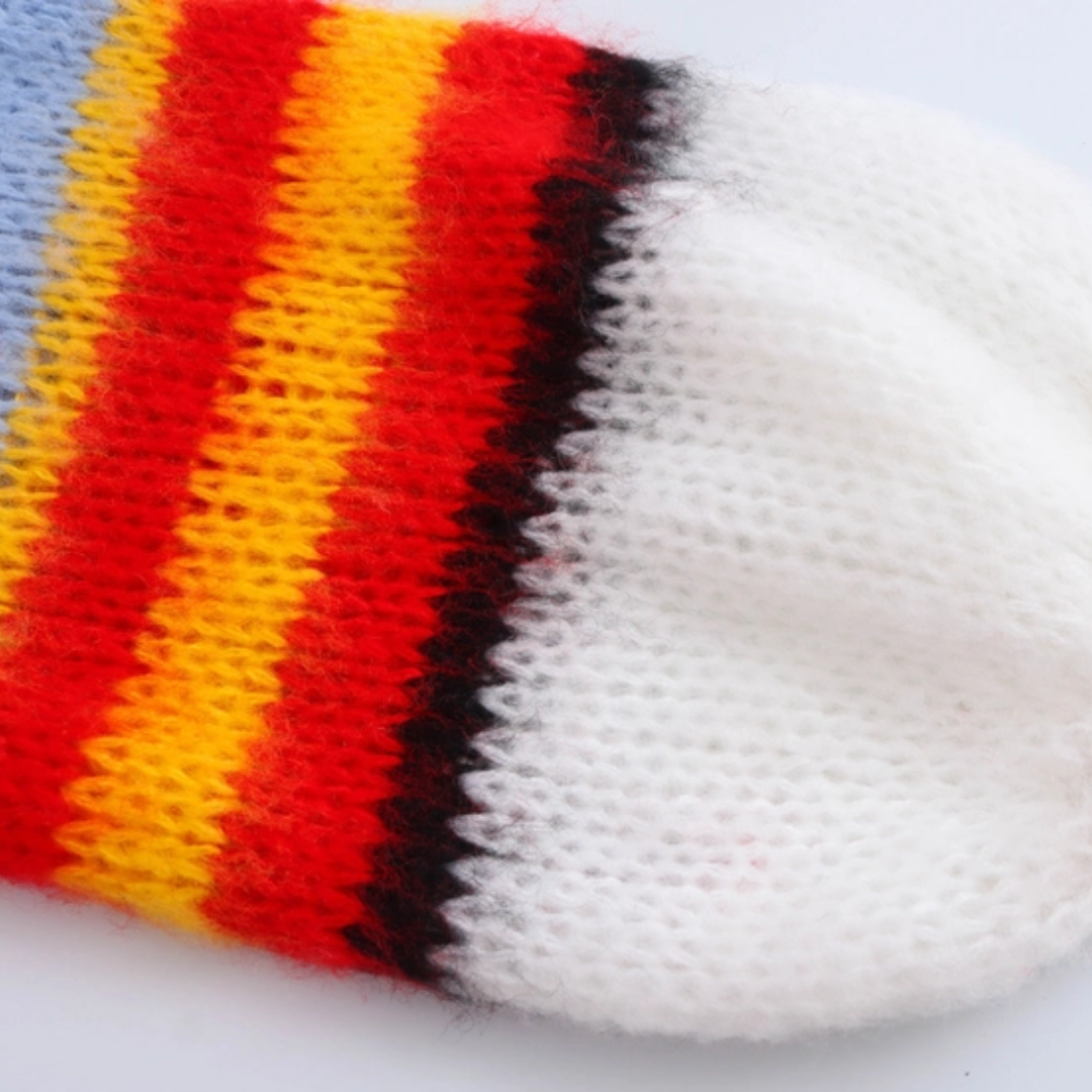 Colored Striped Soft Mohair Cardigan