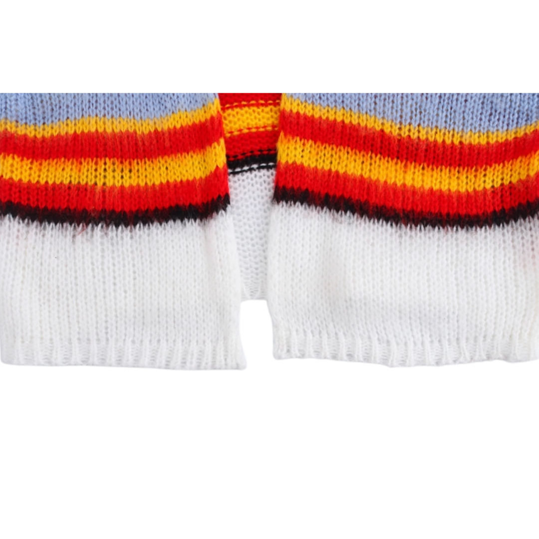 Colored Striped Soft Mohair Cardigan