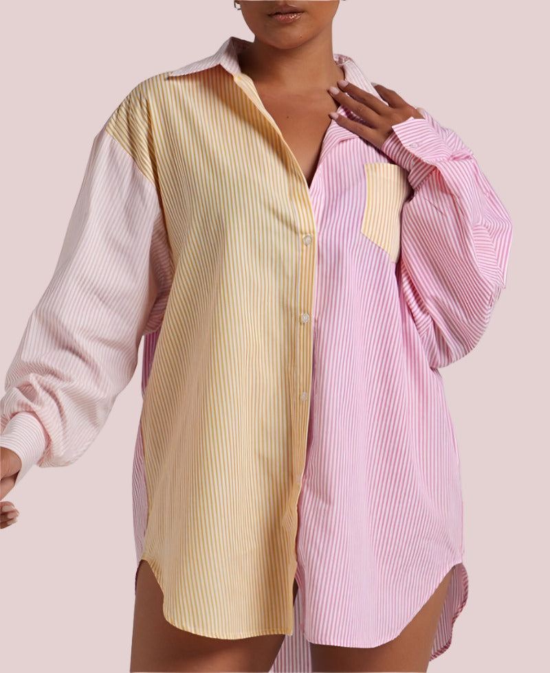 Striped color-block shorts set - BashStyling