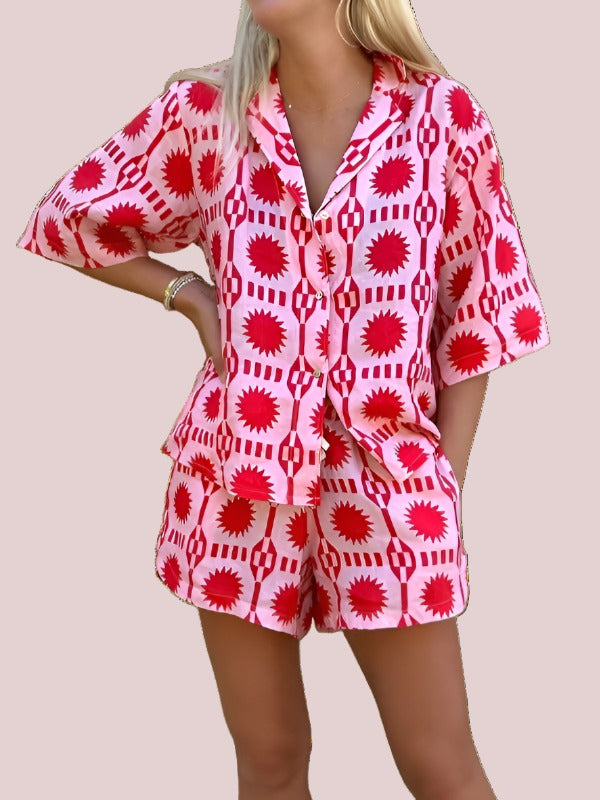 Lapel Pocket Shorts Holiday Set - BashStyling