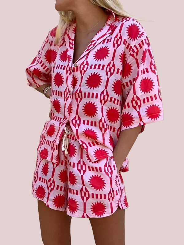 Lapel Pocket Shorts Holiday Set - BashStyling