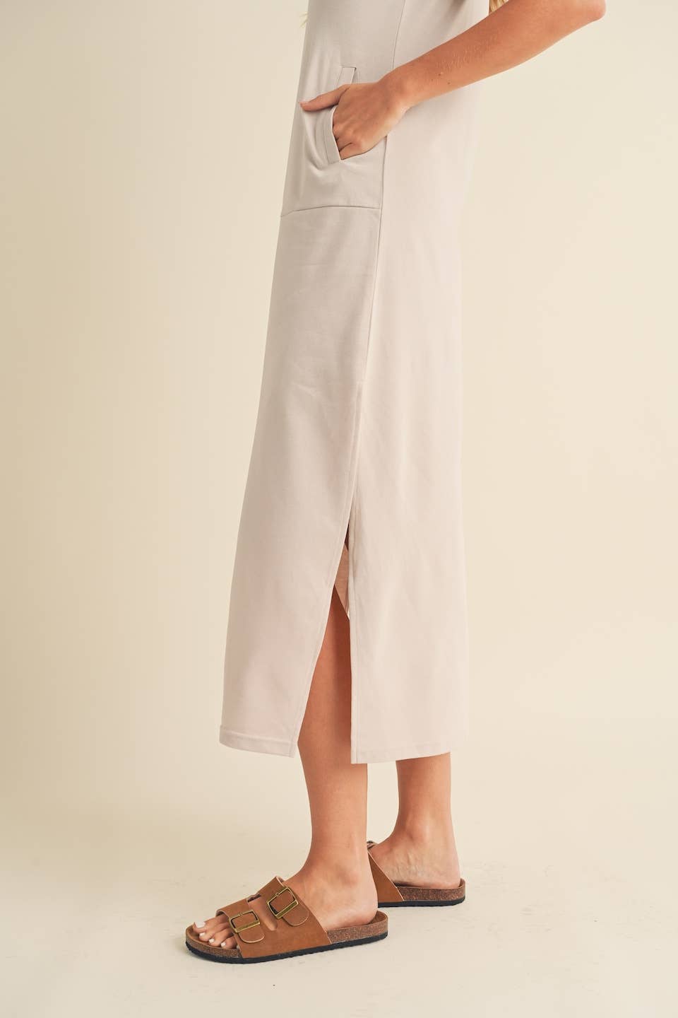 Sleeveless Terry Cloth Midi Dress - BashStyling