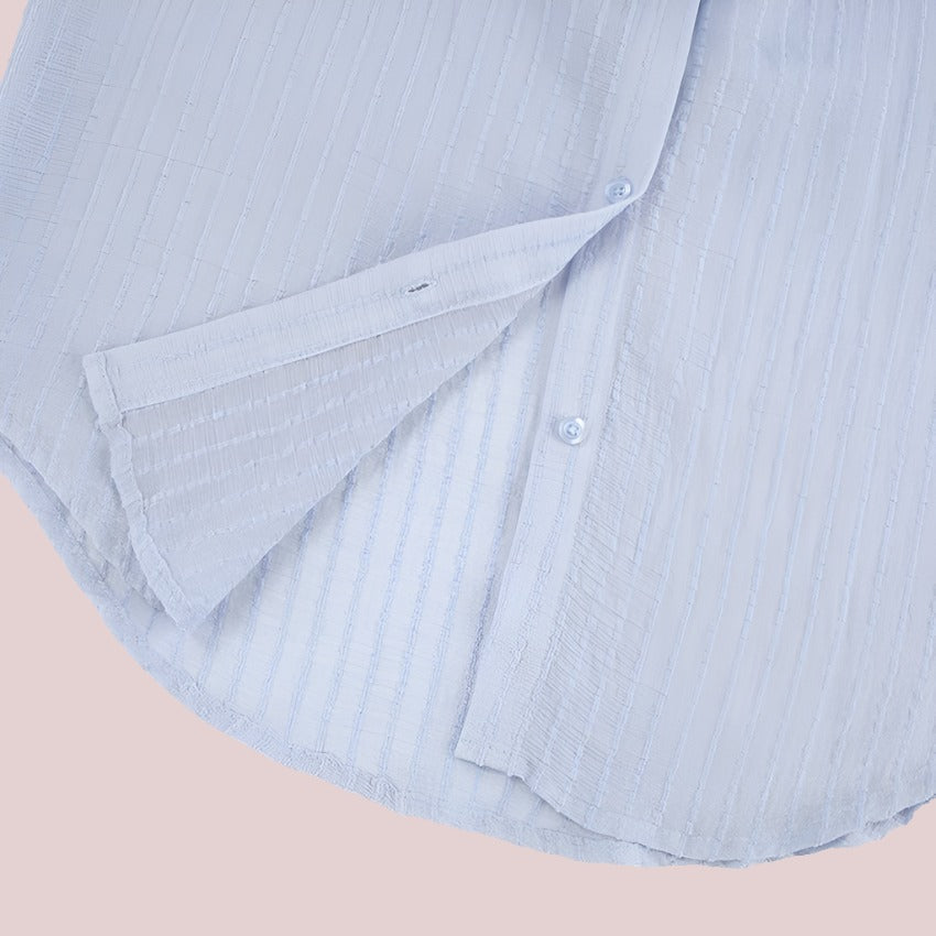 Stripe textured shirt boxer short set - BashStyling