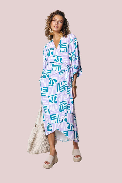 Alice Tiles Wrap Dress - BashStyling