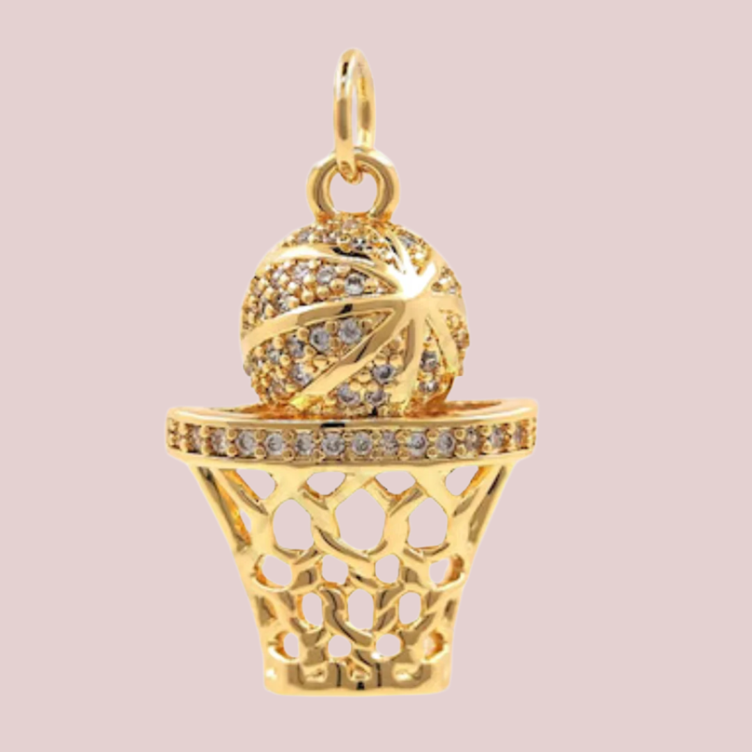 Gold Basketball Pendant