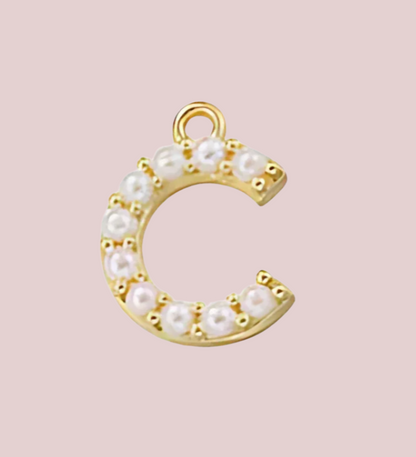 Pearl Initial Charm