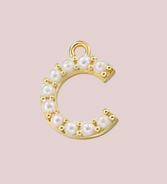 Pearl Initial Charm