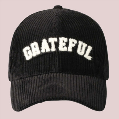 GRATEFUL 3D Embroidered Corduroy Baseball Cap - BashStyling