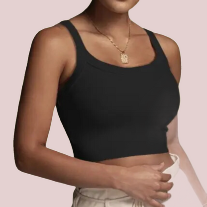 Threaded Knitted Camisole Cropped Tank - BashStyling