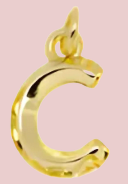 Gold Initial Letter Charm