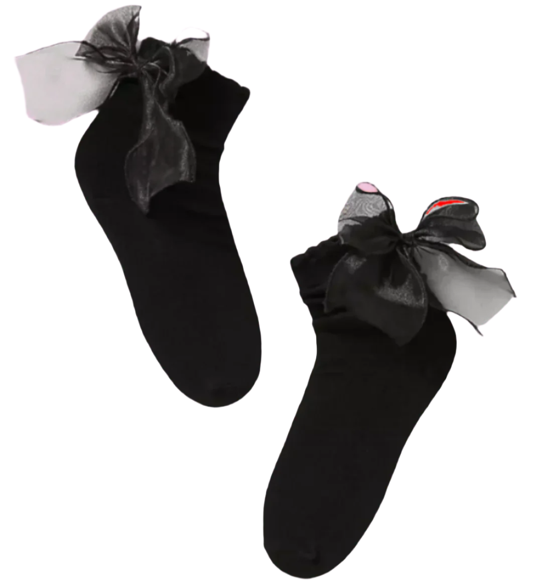 Sheer Ribbon Bow Socks