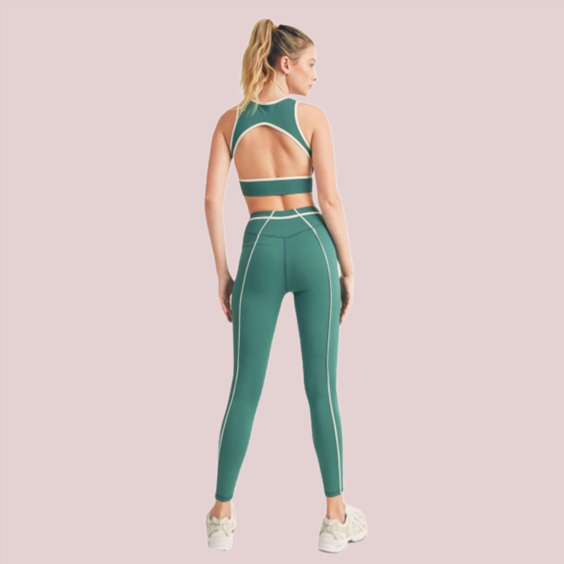 Color Contrast Tank and Leggings Set - BashStyling