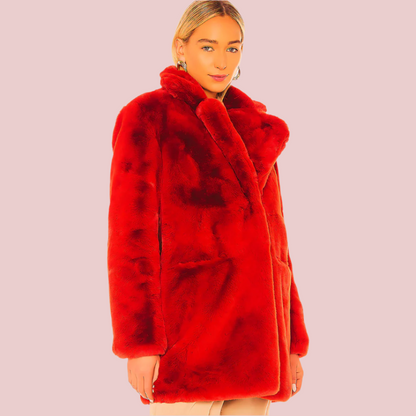 Vienna Red Faux Fur Coat