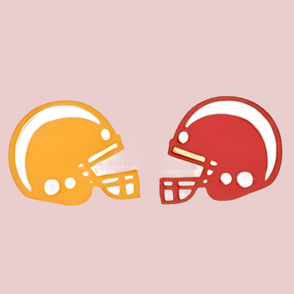 Game Day Football Gold Plated Stud Earrings