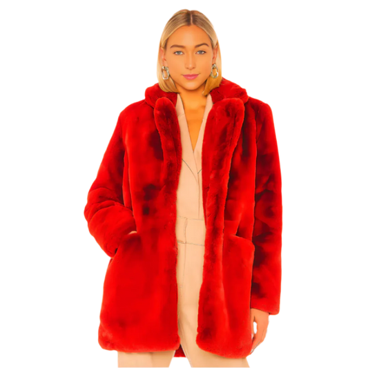 Vienna Red Faux Fur Coat