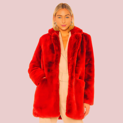 Vienna Red Faux Fur Coat