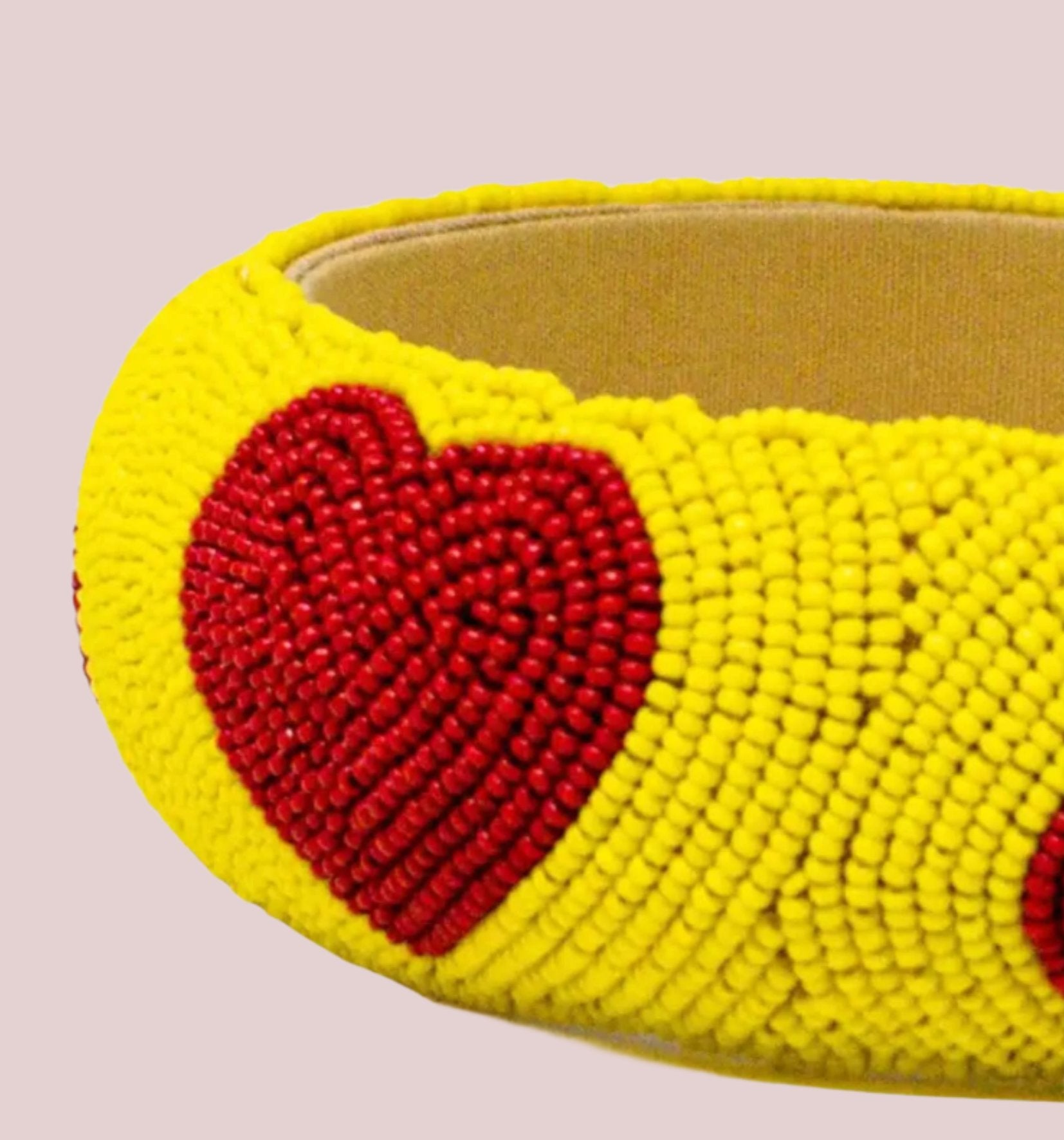 Heart Detail Beads Headband in Yellow - BashStyling