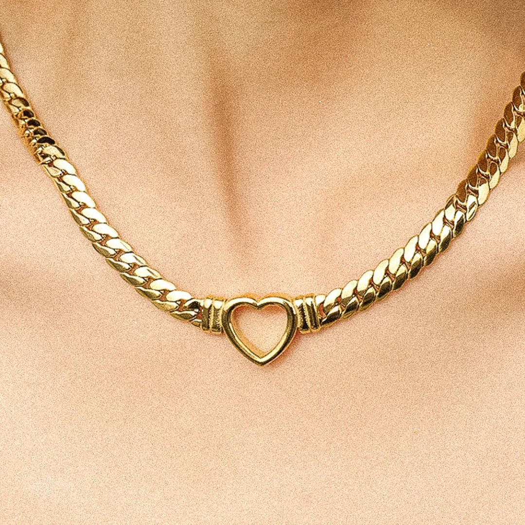 Open Heart Choker Necklace