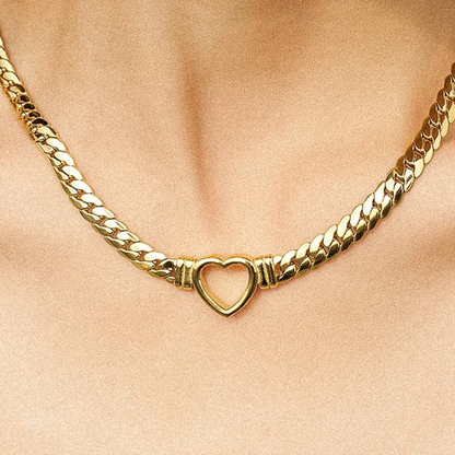 Open Heart Choker Necklace