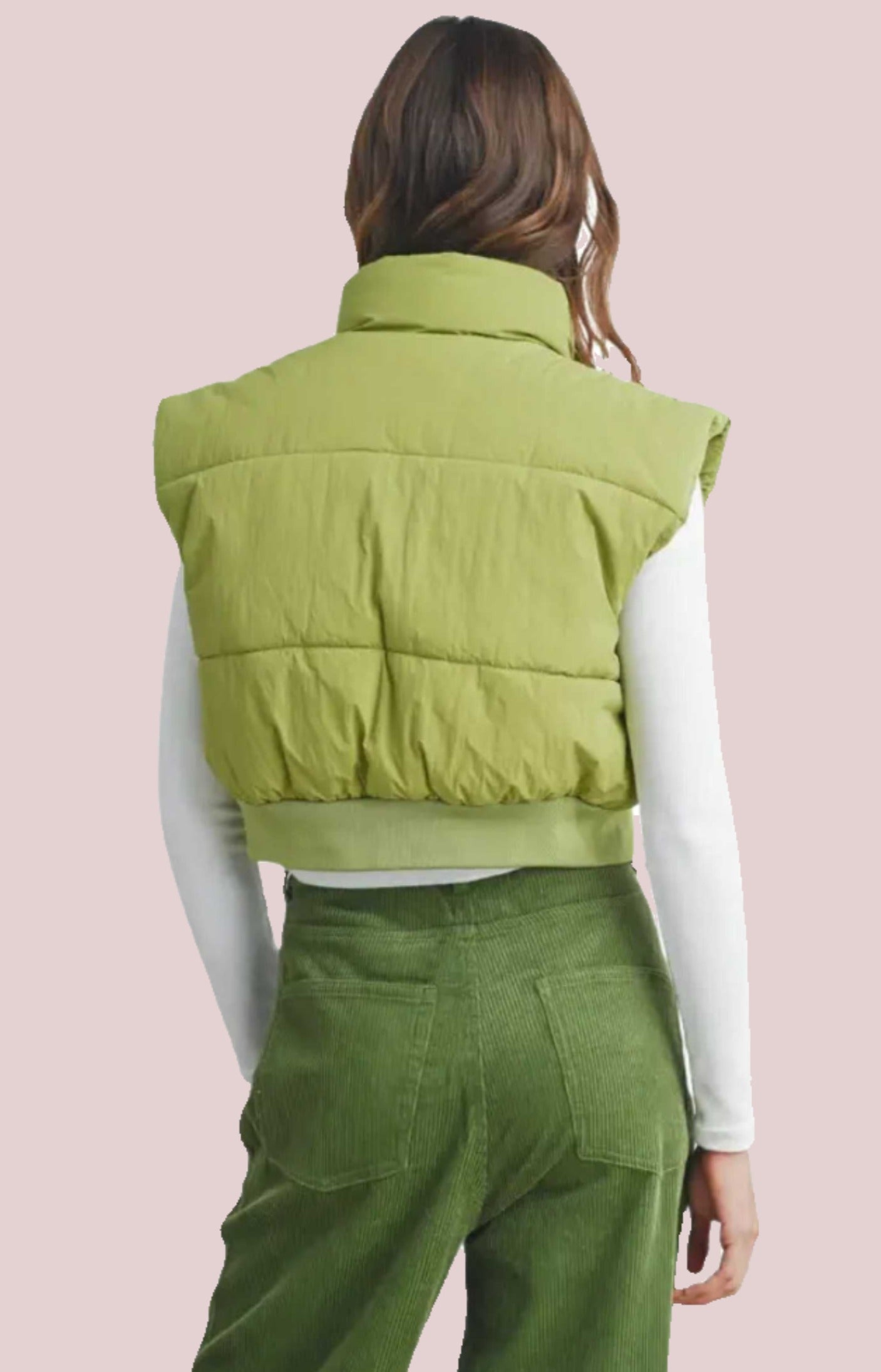 Zip-Up Crop Puffer Vest - BashStyling