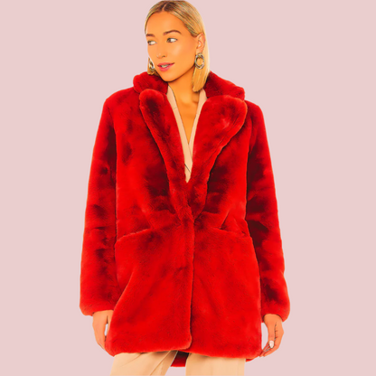 Vienna Red Faux Fur Coat