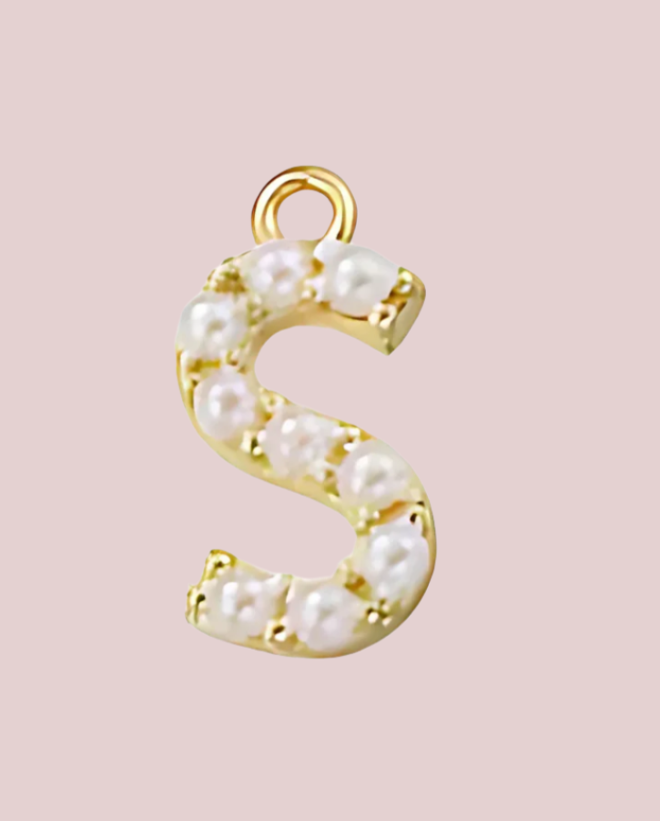 Pearl Initial Charm