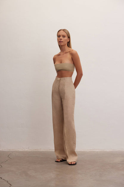 Nyx Pants | High-Waisted Linen Trousers - BashStyling