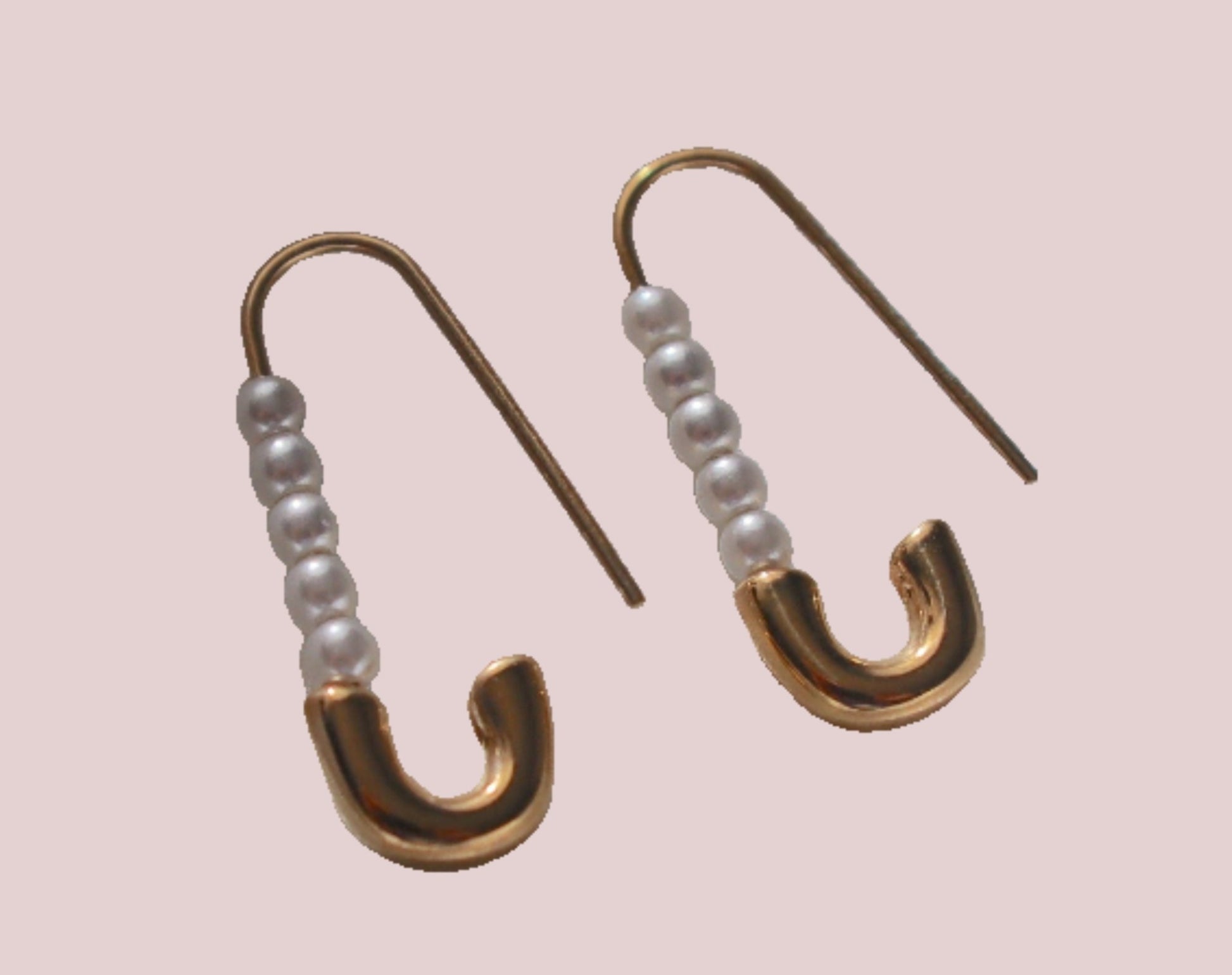 Pearl Safety Pin Earrings - BashStyling