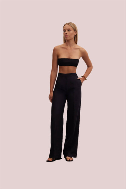 Nyx Pants | High-Waisted Linen Trousers - BashStyling