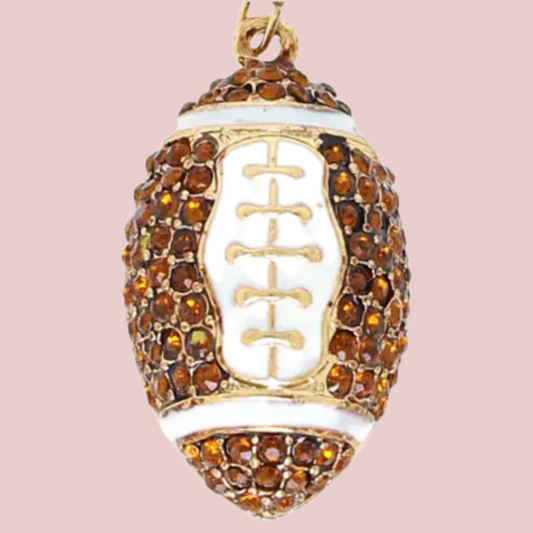 Rhinestone Pave Football Pendant