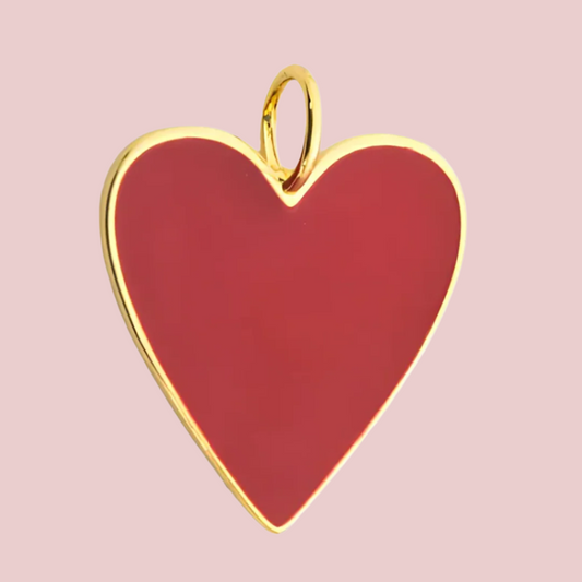 Gold Red Heart Pendant