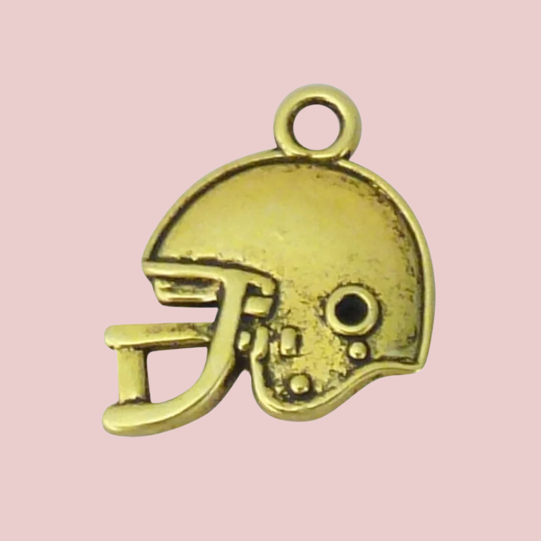 Gold Football Helmet Charm