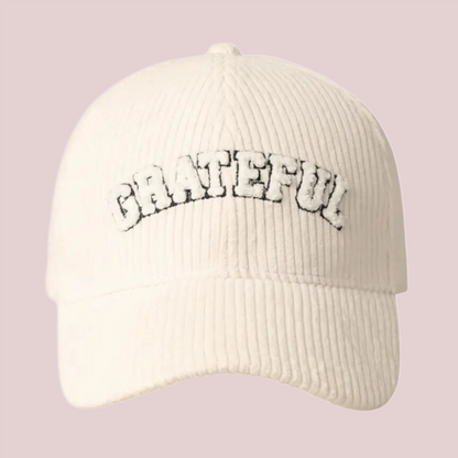 GRATEFUL 3D Embroidered Corduroy Baseball Cap - BashStyling