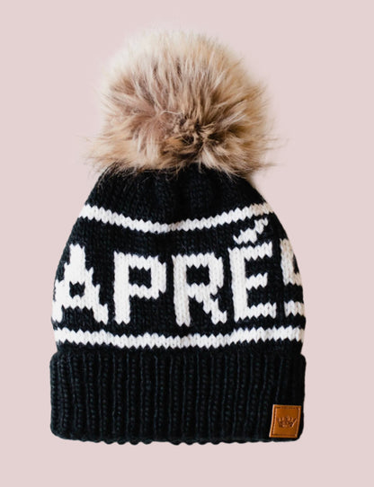 Black & White Apres Pom Hat