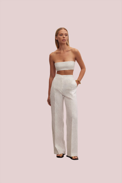 Nyx Pants | High-Waisted Linen Trousers - BashStyling