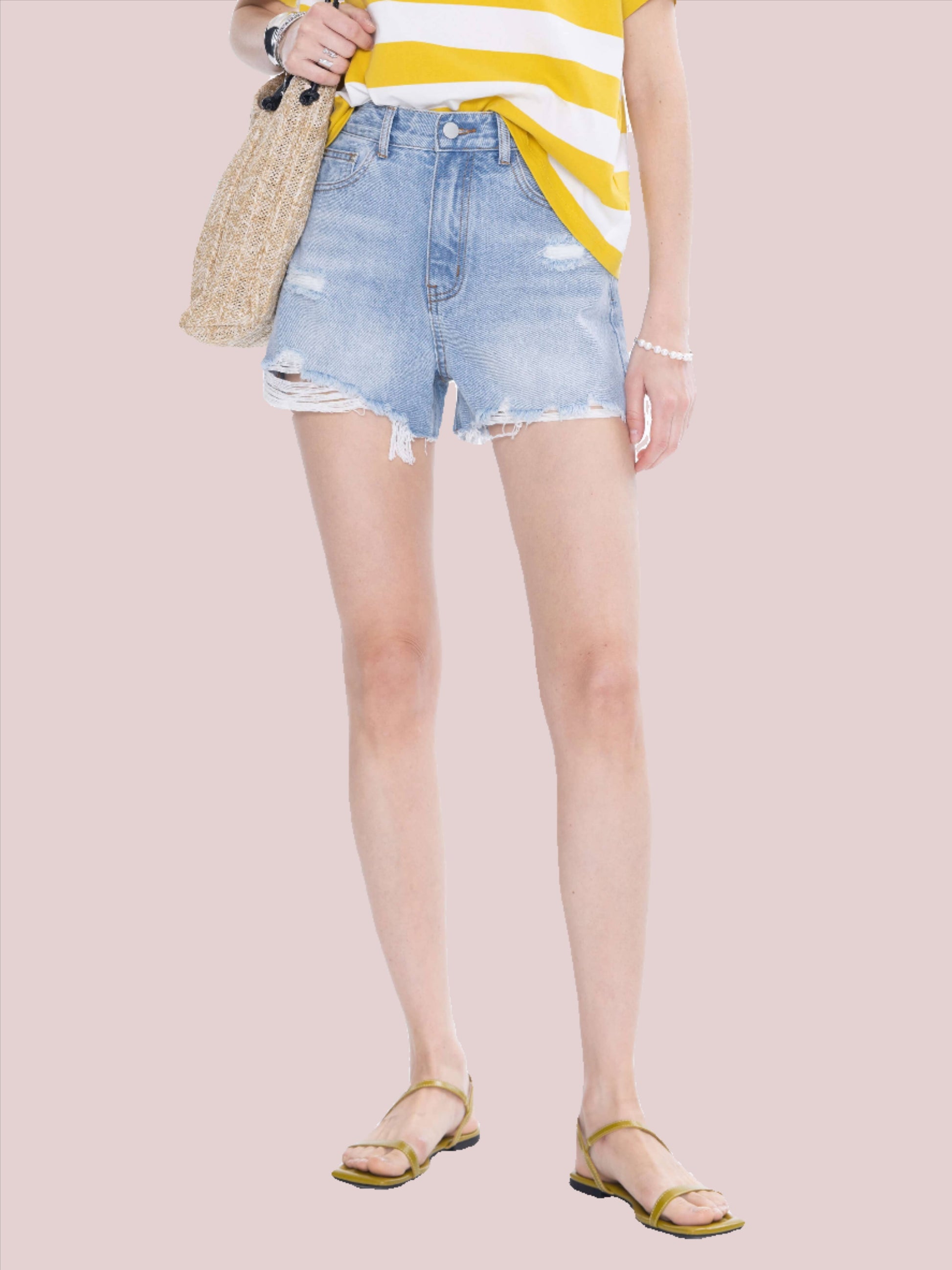 Distressed Denim Short - BashStyling