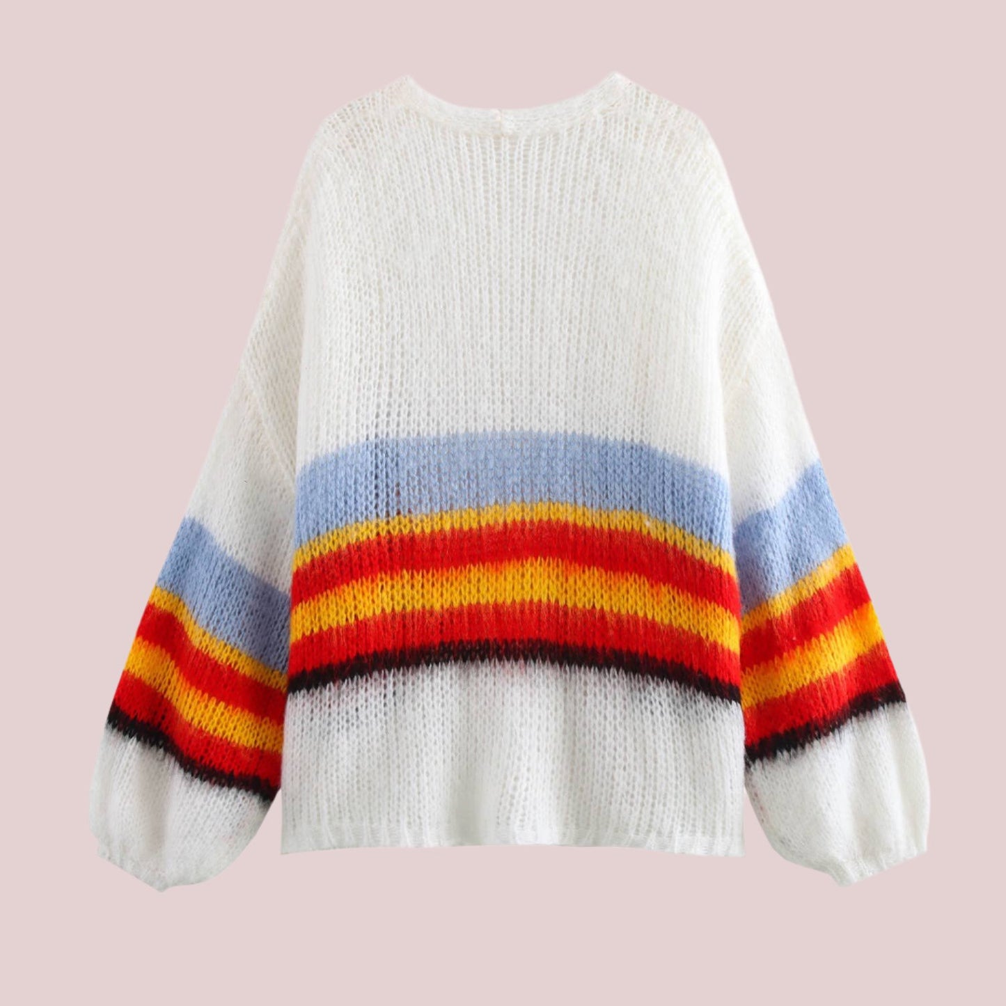 Colored Striped Soft Mohair Cardigan