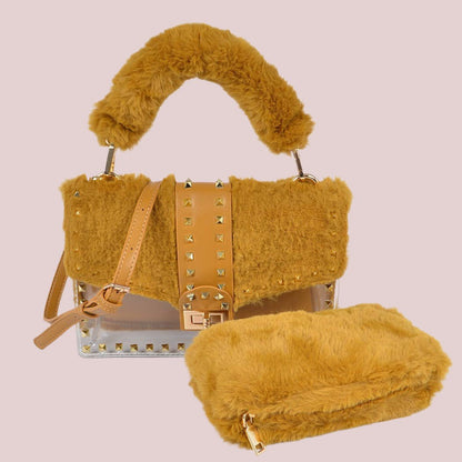 Faux Fur Stadium Bag