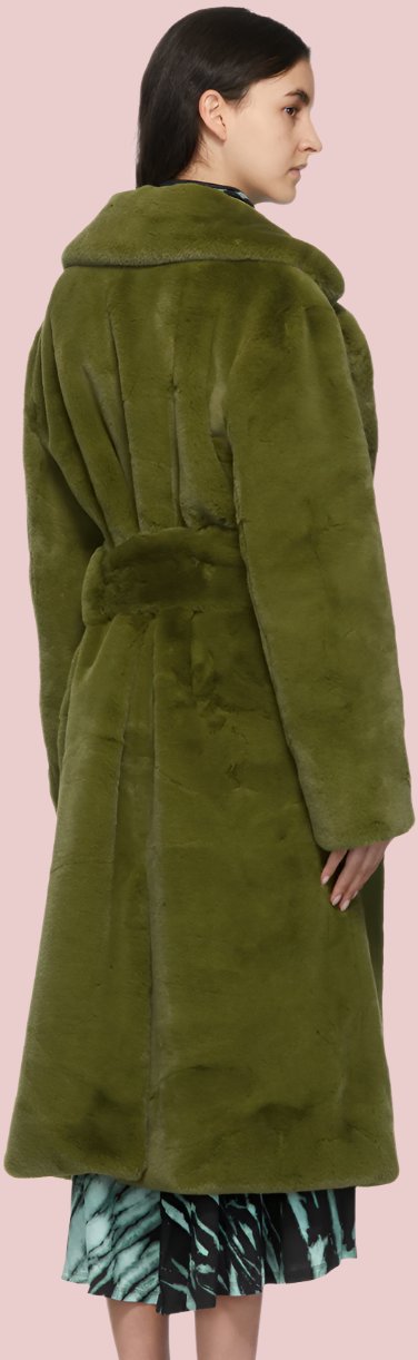 Belted Faux Fur Longline Trench Coat